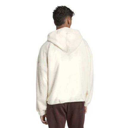 adidas Future Icons Small Logo Low Pile Fleece Full-Zip Hoodie Ανδρική Ζακέτα Φλις Λευκή