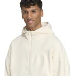 adidas Future Icons Small Logo Low Pile Fleece Full-Zip Hoodie Ανδρική Ζακέτα Φλις Λευκή