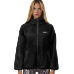 Body Action Faux Sheepskin Jacket Γυναικεία Ζακέτα Προβατάκι Μαύρη