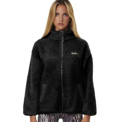 Body Action Faux Sheepskin Jacket Γυναικεία Ζακέτα Προβατάκι Μαύρη