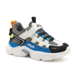 Fila Memory Spinel 3 V Παιδικά Sneakers με Σκρατς Λευκά / Μπλε / Γκρι