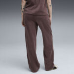 Puma Ess Elevated Velour Rib Straight Leg Pants Γυναικείο Πανελόνι Βελούδο Ίσιο Σάπιο Μήλο