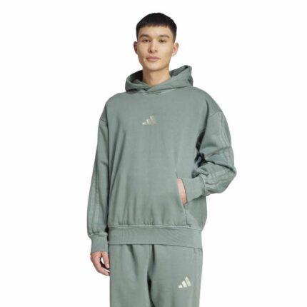 adidas ALL SZN Fleece Washed Hoodie Ανδρική Φούτερ Μπλούζα με Κουκούλα Βεραμάν