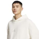 adidas ALL SZN Waffle Knit Hoodie Ανδρική Φούτερ Μπλούζα με Κουκούλα Εκρού
