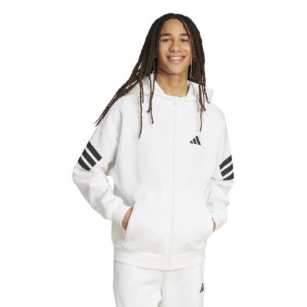adidas Future Icons 3-Stripes Full-Zip Hoodie Ζακέτα Λευκή