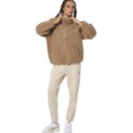 Body Action Fleece Joggers Γυναικείο Παντελόνι Εκρού