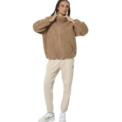 Body Action Fleece Joggers Γυναικείο Παντελόνι Εκρού