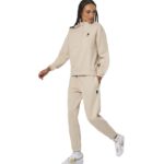 Body Action Fleece Joggers Γυναικείο Παντελόνι Εκρού