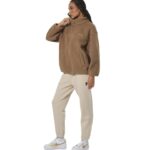 Body Action Fleece Joggers Γυναικείο Παντελόνι Εκρού