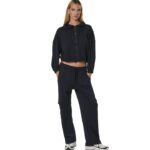 Body Action Wide-Leg Cargo Women's Trousers Black Γυναικείο Παντελόνι Μαύρο