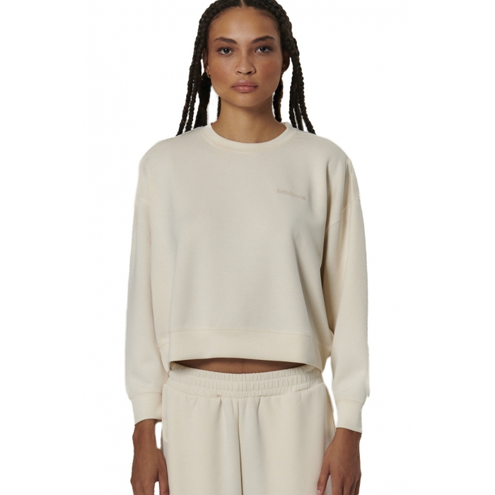 Body Action Modal Crop Sweatshirt Salt Ecru Γυναικείο Φούτερ Εκρού