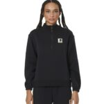 Body Action Half-Zip Sweatshirt Black Γυναικεία Μπλούζα Μαύρη