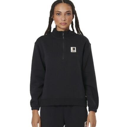 Body Action Half-Zip Sweatshirt Black Γυναικεία Μπλούζα Μαύρη