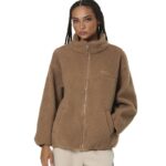 Body Action Faux Sheepskin Jacket Sand Brown Γυναικεία Ζακέτα Προβατάκι Μπεζ
