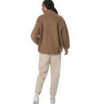Body Action Faux Sheepskin Jacket Sand Brown Γυναικεία Ζακέτα Προβατάκι Μπεζ