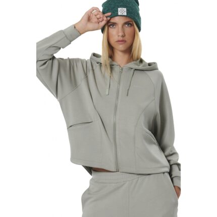 Body Action Modal Boxy Jacket Fog Green Γυναικεία Ζακέτα Λαδί