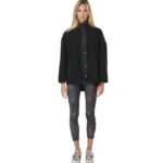 Body Action Oversize Boucle-Fleece Jacket Black Γυναικεία Ζακέτα Προβατάκι Μαύρη