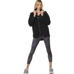 Body Action Oversize Boucle-Fleece Jacket Black Γυναικεία Ζακέτα Προβατάκι Μαύρη