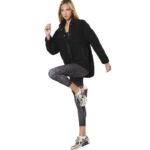 Body Action Oversize Boucle-Fleece Jacket Black Γυναικεία Ζακέτα Προβατάκι Μαύρη