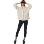 Body Action Oversize Boucle-Fleece Jacket Pristine Ecru Γυναικεία Ζακέτα Προβατάκι Εκρού