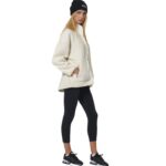Body Action Oversize Boucle-Fleece Jacket Pristine Ecru Γυναικεία Ζακέτα Προβατάκι Εκρού