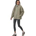 Body Action Oversize Boucle-Fleece Jacket Fog Green Γυναικεία Ζακέτα Προβατάκι Λαδί