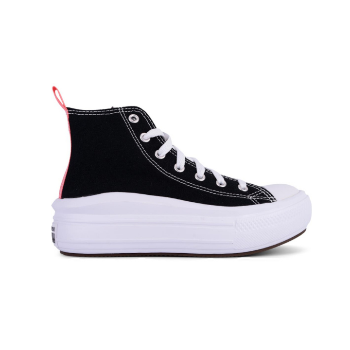 Converse Chuck Taylor All Star Move Παιδικά Sneakers Μποτάκια Μαύρα με Φουξ