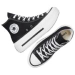 Converse Chuck Taylor All Star Lift Double Stack Γυναικεία Sneakers Μποτάκια Μαύρα