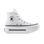Converse Chuck Taylor All Star Lift Double Stack Γυναικεία Sneakers Μποτάκια Λευκά