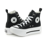 Converse Chuck Taylor All Star Lift Double Stack Παιδικά Sneakers Μποτάκια Μαύρα