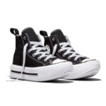 Converse Chuck Taylor All Star Lift Double Stack Παιδικά Sneakers Μποτάκια Μαύρα