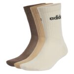 adidas Linear Crew Cushioned Socks 3 Pairs Κάλτσες Μπεζ / Καφέ