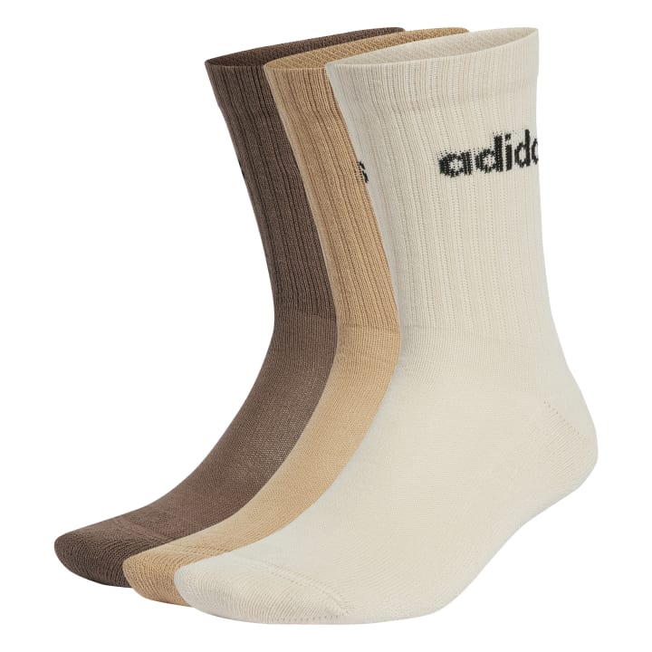 adidas Linear Crew Cushioned Socks 3 Pairs Κάλτσες Μπεζ / Καφέ