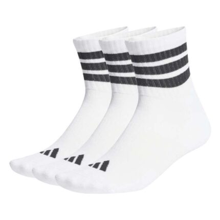 adidas 3-Stripes Cushioned Mid-Cut Socks Κάλτσες Λευκές με Ρίγα