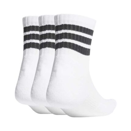 adidas 3-Stripes Cushioned Mid-Cut Socks Κάλτσες Λευκές με Ρίγα