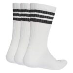 adidas 3-Stripes Cushioned Crew Socks Κάλτσες Λευκές με Ρίγες