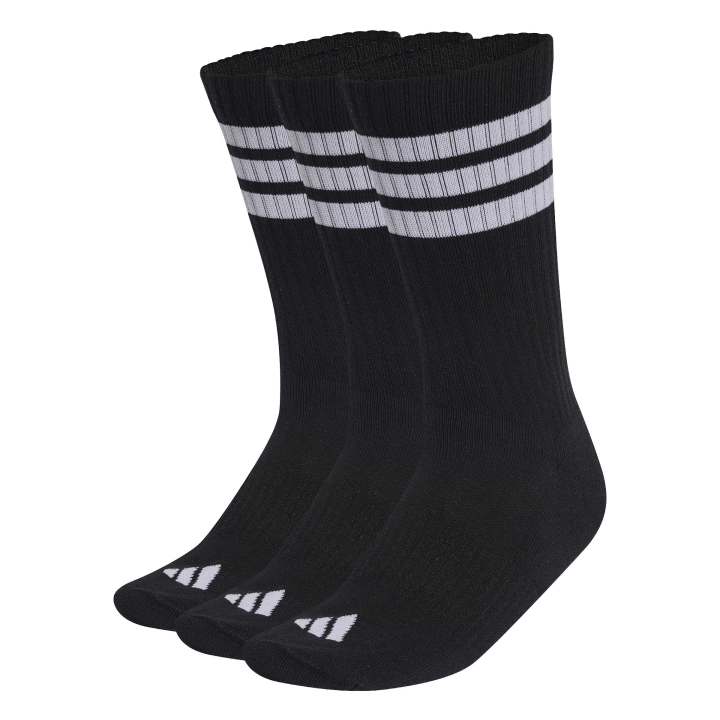 adidas 3-Stripes Cushioned Crew Socks Κάλτσες Μαύρες με Ρίγες