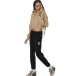 Body Action Fleece Joggers Black Γυναικείο Παντελόνι Μαύρο