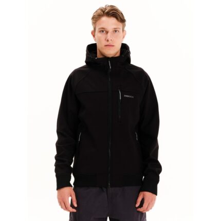 Emerson Hooded Raglan Bonded Bomber Jacket Ανδρικό Raglan Μπουφάν Με Κουκούλα Μαύρο