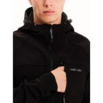 Emerson Hooded Raglan Bonded Bomber Jacket Ανδρικό Raglan Μπουφάν Με Κουκούλα Μαύρο