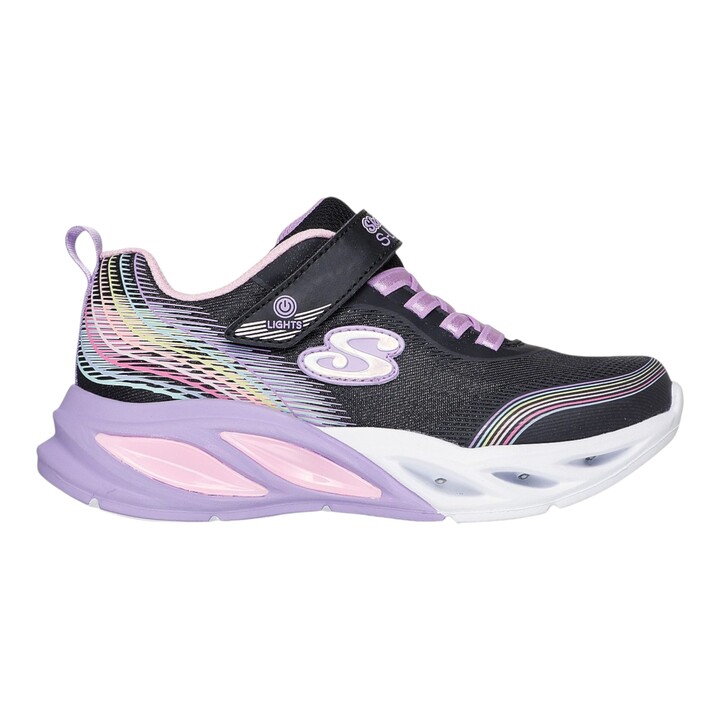 Skechers S Lights: Cosmic Glow – Rainbow Dream Παιδικά Παούτσια Τρεξίματος με Φωτάκια Μαύρα / Μωβ