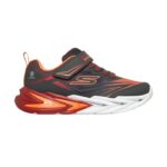 Skechers S Lights: Flex-Glow Ultra Παιδικά Sneakers με Φωτάκια Γκρι / Κόκκινο / Πορτοκαλί
