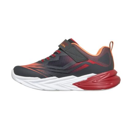 Skechers S Lights: Flex-Glow Ultra Παιδικά Sneakers με Φωτάκια Γκρι / Κόκκινο / Πορτοκαλί