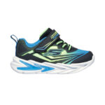 Skechers S Lights: Flex-Glow Ultra Βρεφικά Sneakers με Φωτάκια Μαύρο / Μπλε / Λαχανί