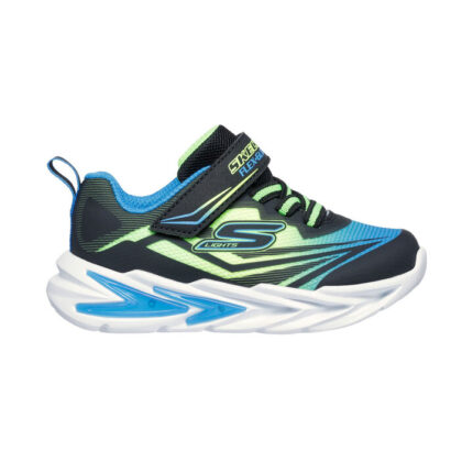 Skechers S Lights: Flex-Glow Ultra Βρεφικά Sneakers με Φωτάκια Μαύρο / Μπλε / Λαχανί