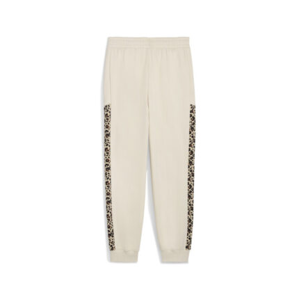 Puma Ess Graphic Animal Comfort High-Waist Sweatpants FL cl Γυναικείο Παντελόνι Μπεζ / Λεοπάρ