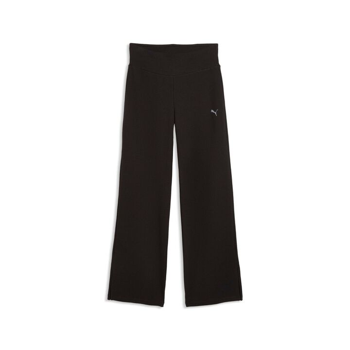 Puma Ess Elevated High-Waist Straight Pants Γυναικείο Παντελόνι Μαύρο