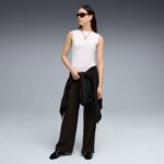 Puma Ess Elevated High-Waist Straight Pants Γυναικείο Παντελόνι Μαύρο