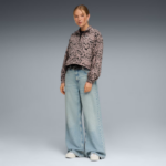 Puma Ess Graphic Animal Relaxed AOP Woven Half-Zip Jacket Γυναικείο Τζάκετ με 3/4 Φερμουάρ Λεοπάρ