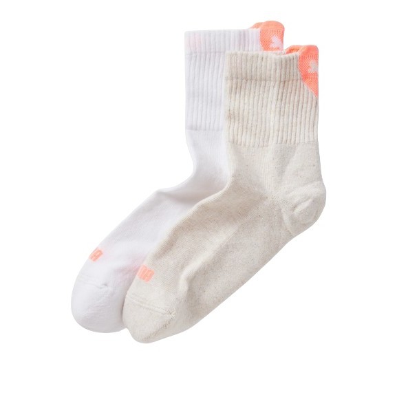 Puma Heart Logo Short Crew Sock 2p Κάλτσες με Καρδιά Λευκές / Μπεζ / Σομόν